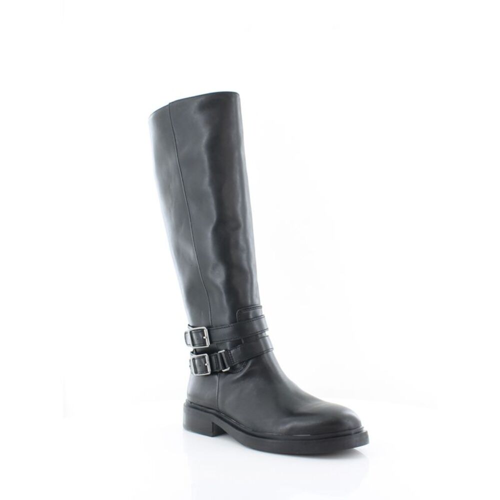 NWT SAM EDELMAN Womens Black Goring Freda Block Heel Leather Riding Boot 6.5